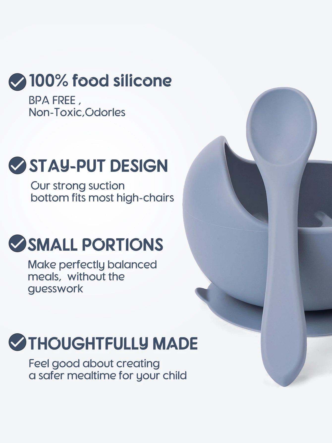 2PC Silicone Sucker Bowl Feeding Tableware for Infant and Young Training Learning To Eat Bowls and Baby Supplementary Food Bowls Baby Explores