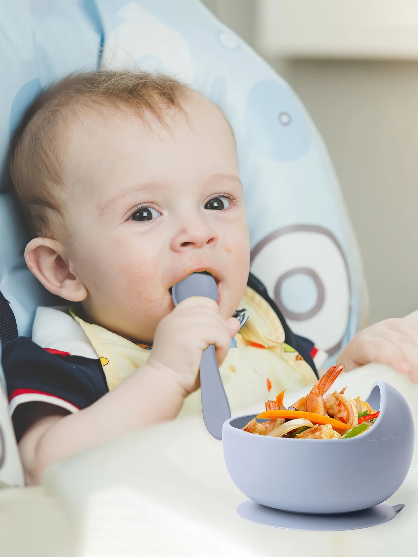 2PC Silicone Sucker Bowl Feeding Tableware for Infant and Young Training Learning To Eat Bowls and Baby Supplementary Food Bowls Baby Explores