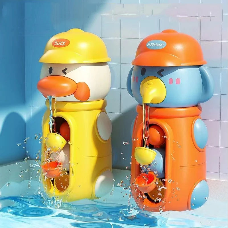 New Cute Duck/Elephant Baby Shower Bath Toys Children Water Play Spinner with Suction Cup Waterwheel Games for Kid Bathroom Baby Explores