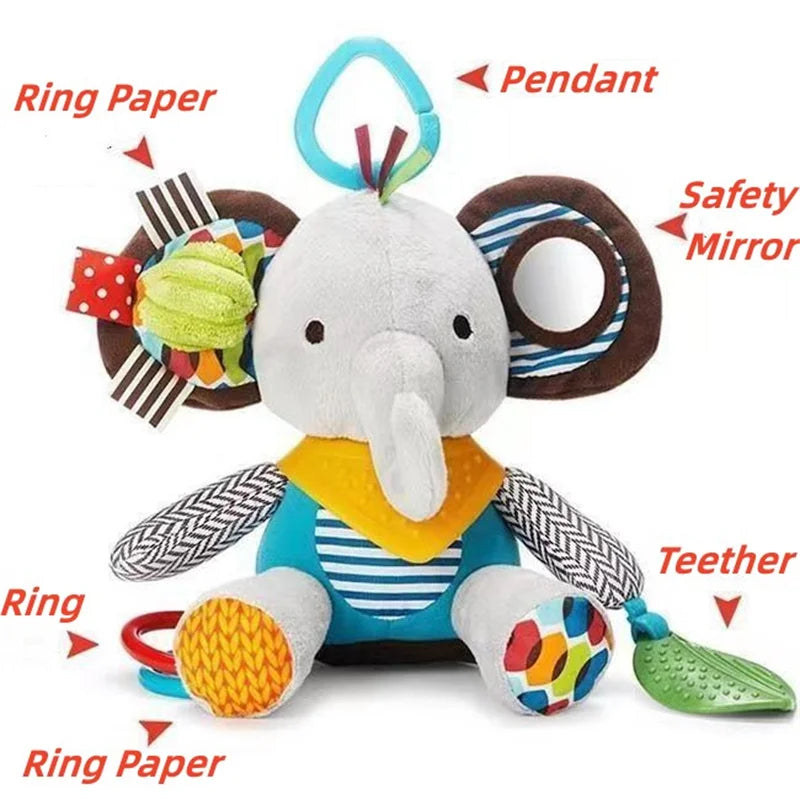 Montessori Baby Toys Kawaii Soft Plush Dolls Animal Strollers Pendant Toys for Newborn Boys Girls Toddler Birthday Gift Baby Explores