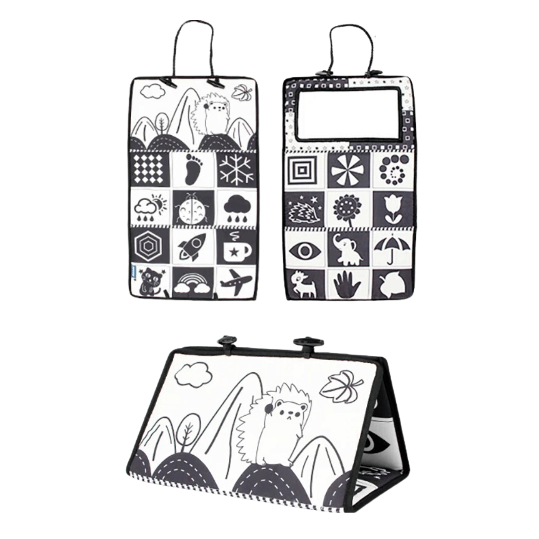 Black And White Sensory Mirror Play Mat Toy Baby Explores