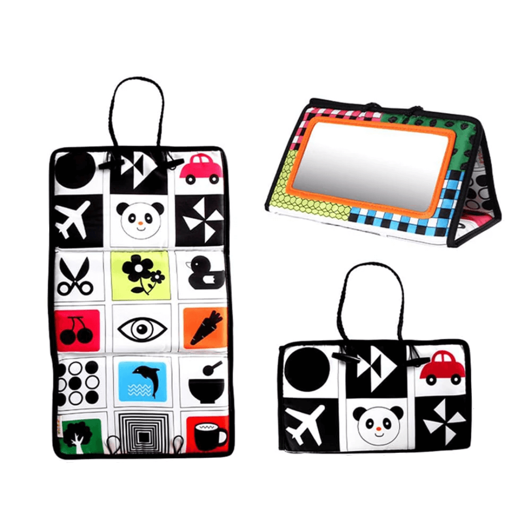 Black And White Sensory Mirror Play Mat Toy Baby Explores