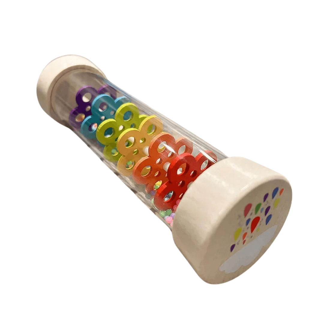 Wooden Rainbow Rainmaker Rattle Baby Explores