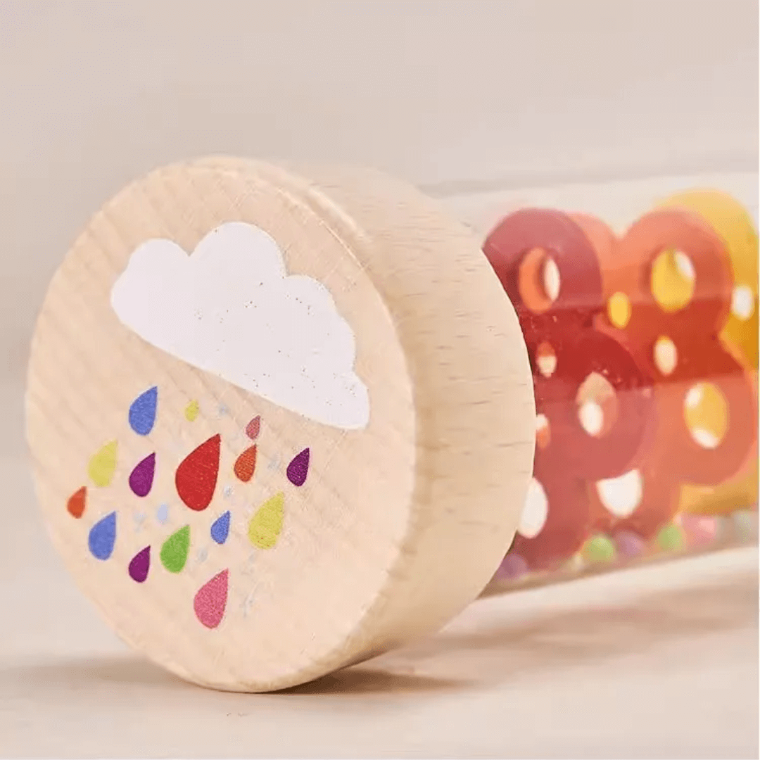 Wooden Rainbow Rainmaker Rattle Baby Explores