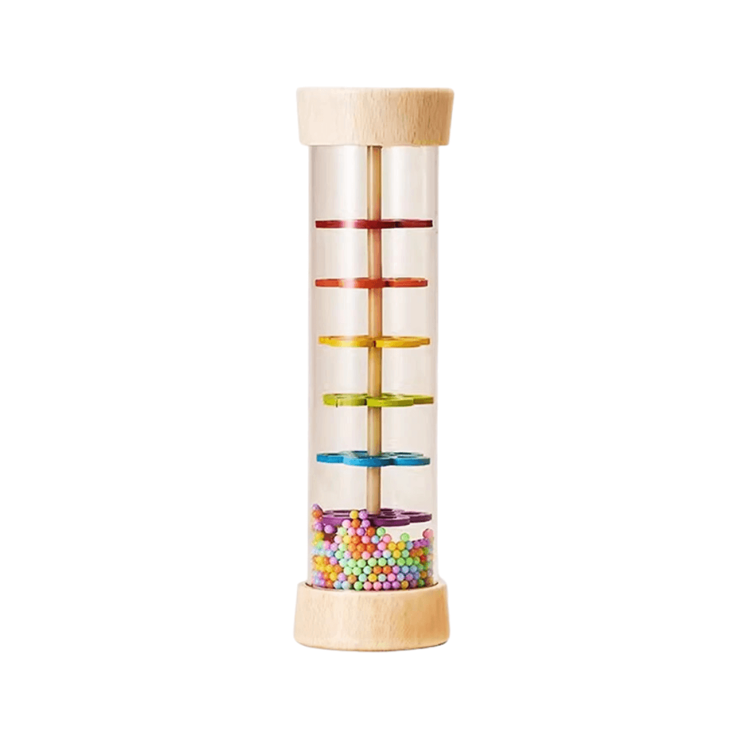 Wooden Rainbow Rainmaker Rattle Baby Explores