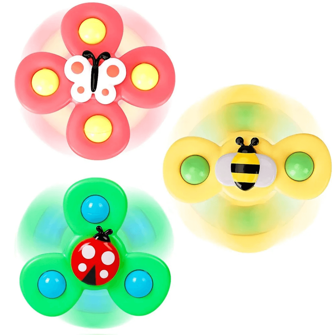 3Pcs Suction Fidget Spin Toys Baby Explores