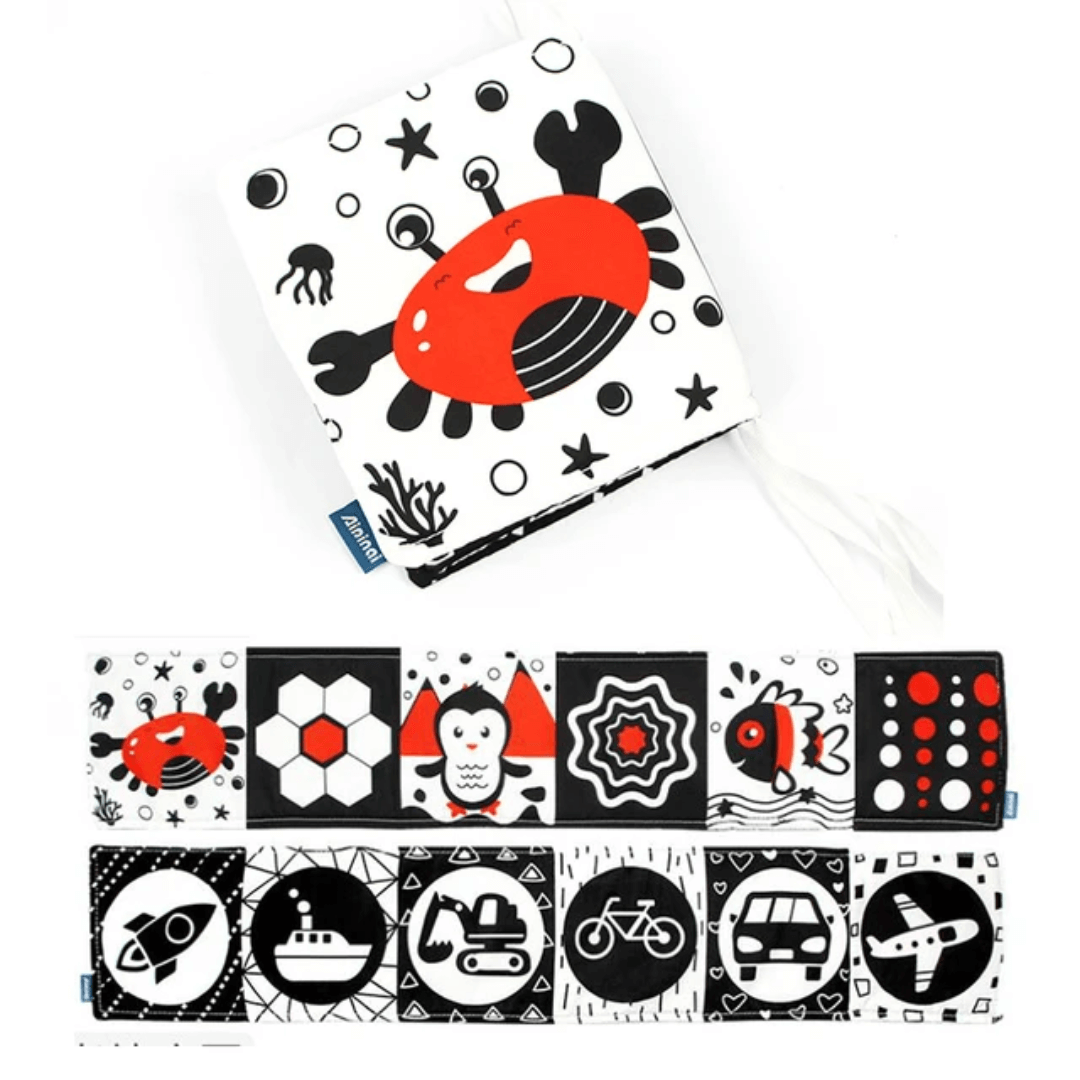 Baby Book Black and White Sensory Cloth Book Baby Explores